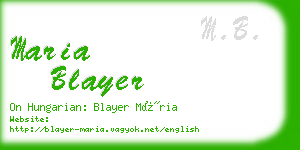 maria blayer business card